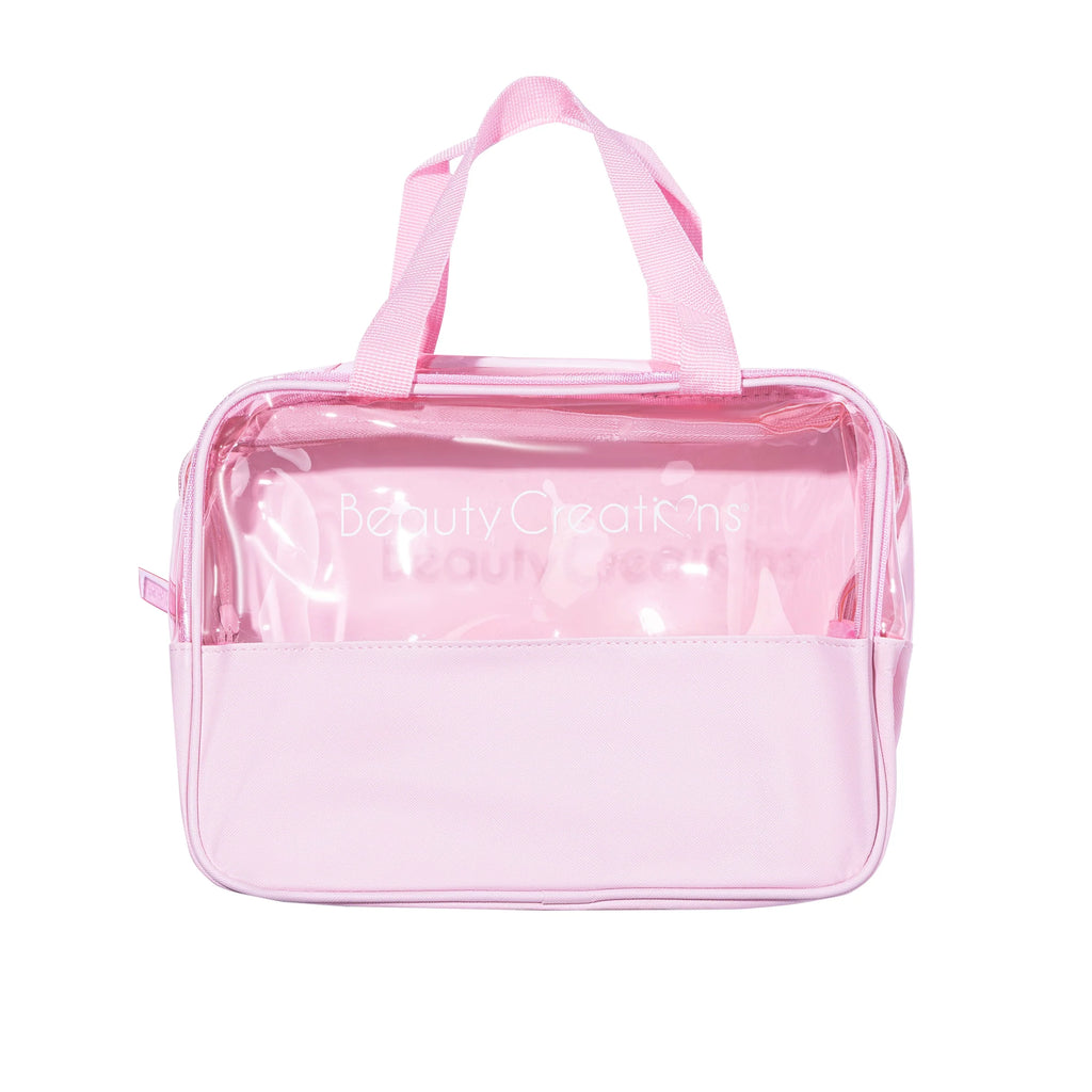 Cosmetics Bag Pink Clear Large