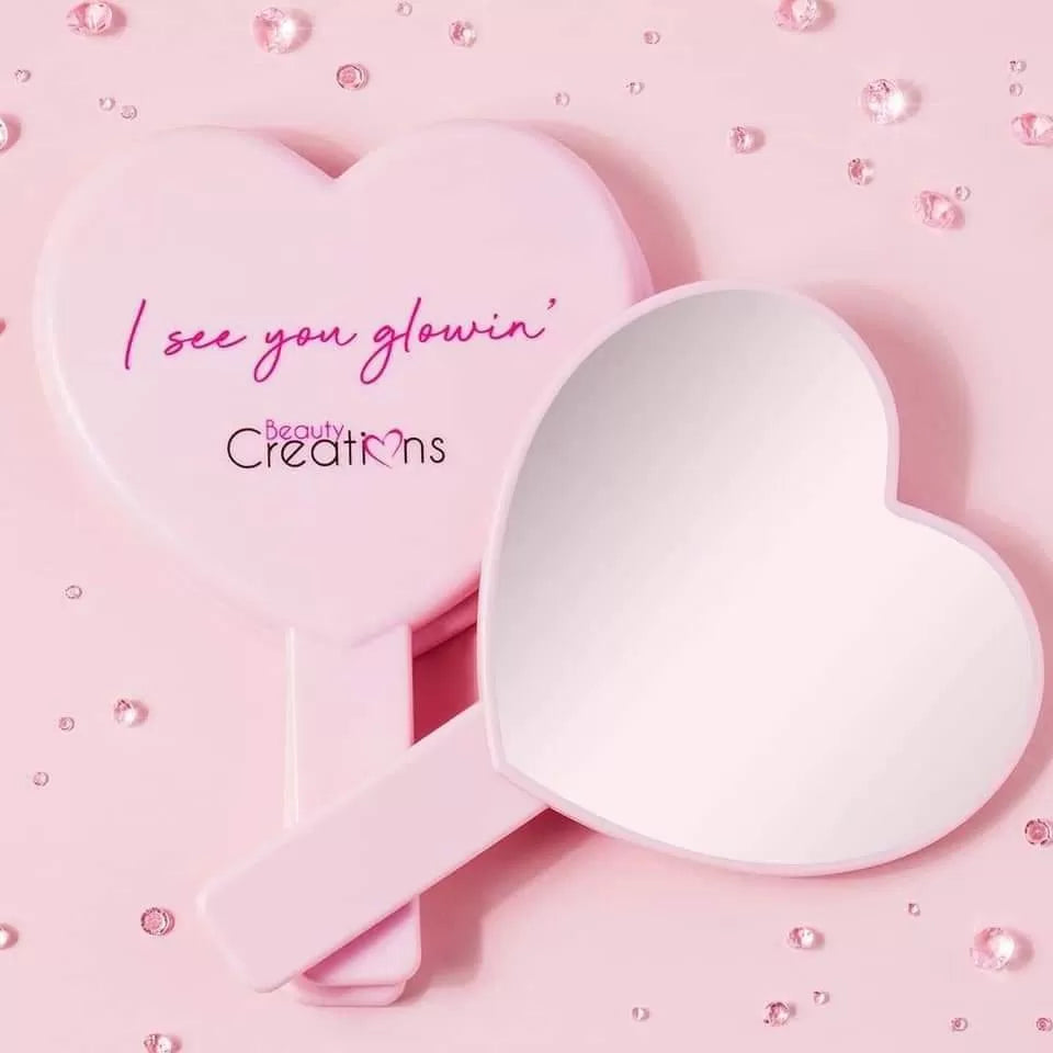 Beauty Creations - "I See You Glowin" Heart Shaped Handheld Mirror