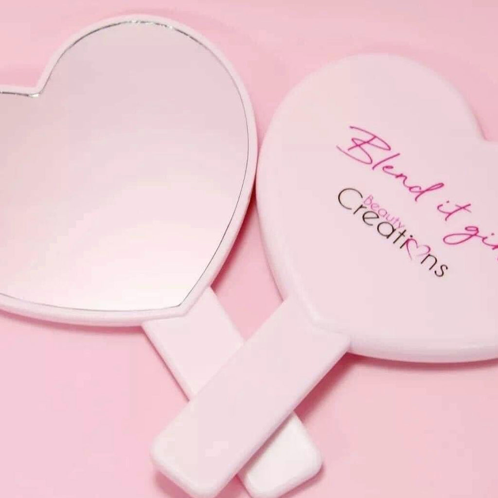 Beauty Creations - "Blend It Girl" Heart Shaped Handheld Mirror