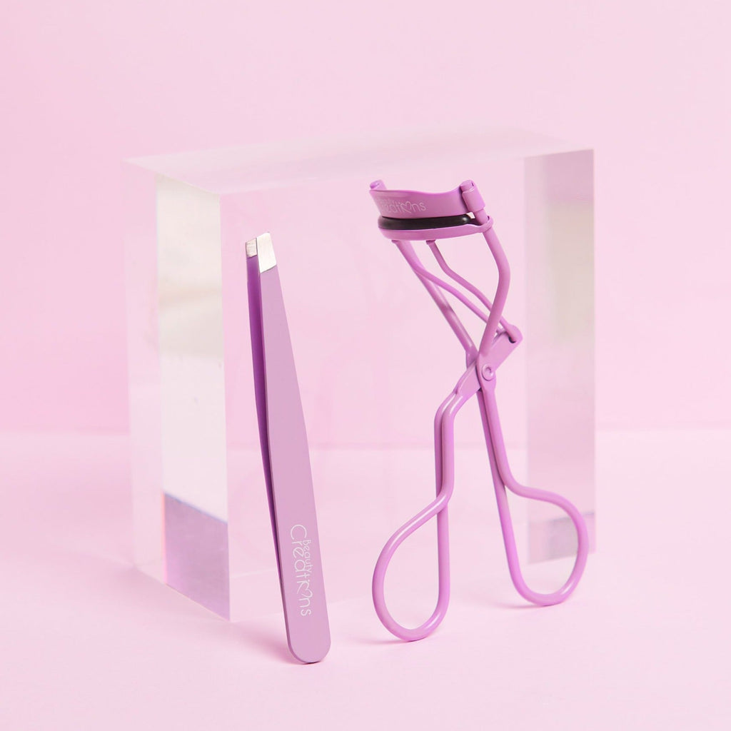 Beauty Creations - Purple Eyelash Curler and Tweezer Set